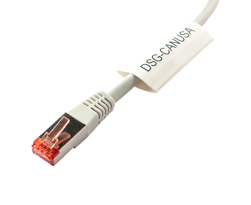 Identification of LAN cable with marker sleeves from DSG-Canusa